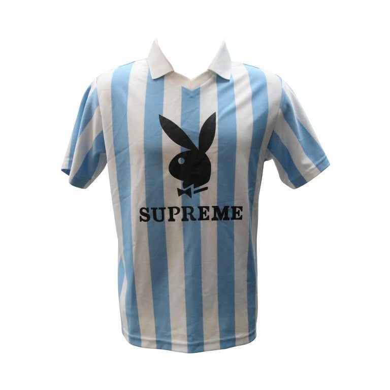 Supreme X Playboy Fußball Jersey Herrenspielerhemd Größe S