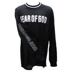 Fear of God Logo Print Mesh Jersey Men's Long Sleeve Shirt Size XL