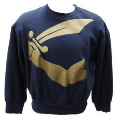 Vivienne Westwood Blue Gold Arm Sword Pullover Sweater Men's Size Shirt