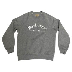 Burberry Hommes Lanslow Logo Coton Col Crew Sweater Gris Pale S