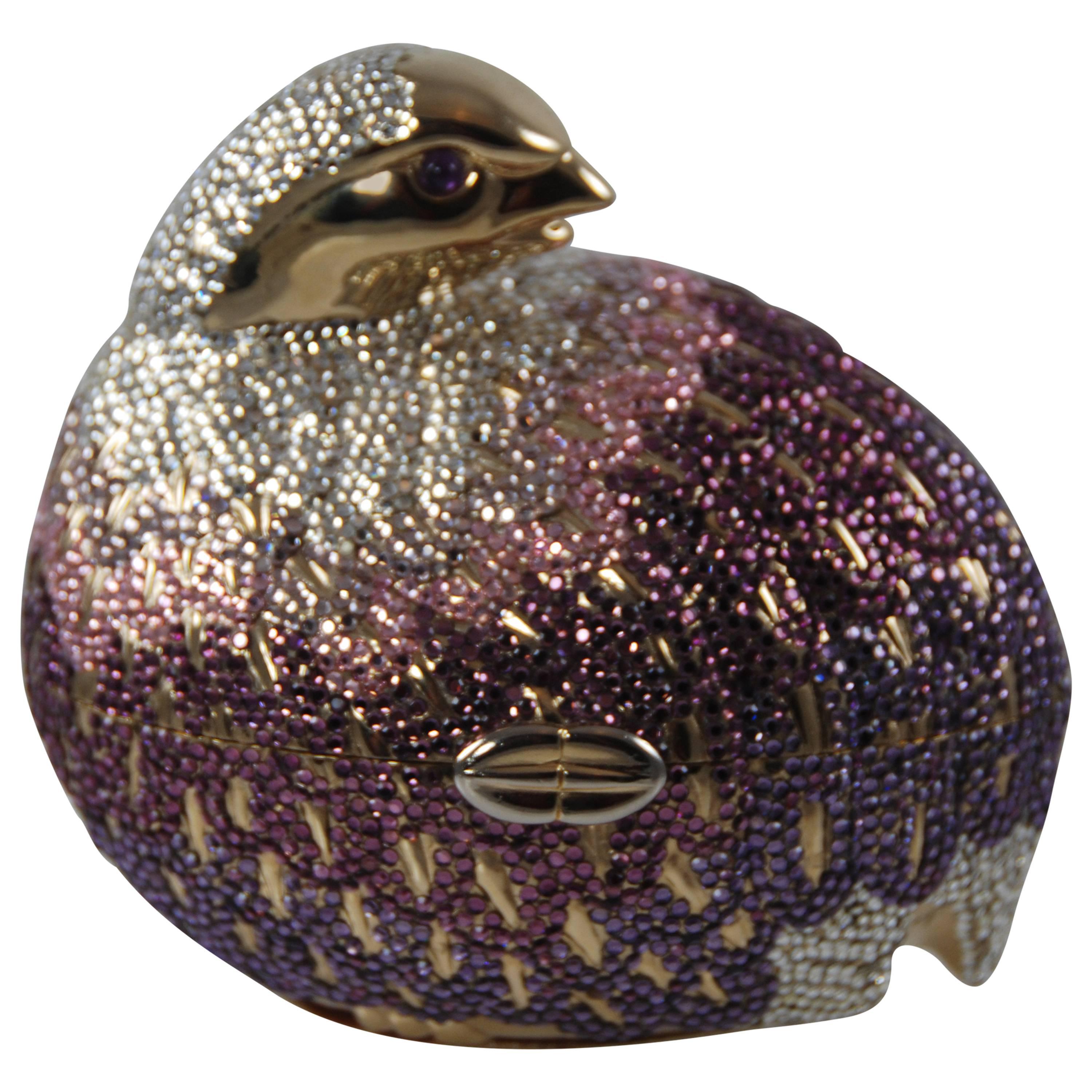 1990's Judith Leiber Bird  with Amethyst Eyes For Sale