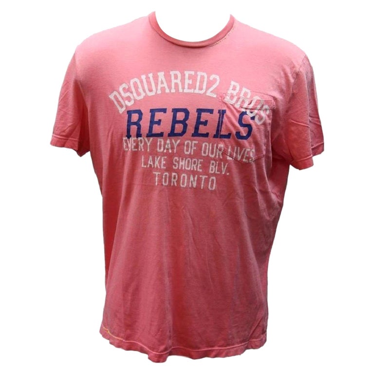 Dsquared2 Pink L Dsq2 Classic Lake Shore Toronto 'Rebels' Men's Tee Shirt  For Sale at 1stDibs | dsquared2 toronto, muroise meaning
