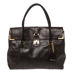 Fendi Mocha Brown Textured Leather Linda Tote