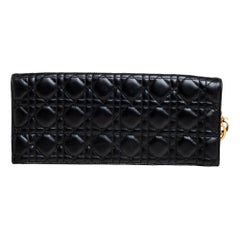 Dior Black Cannage Leather Foldover Clutch