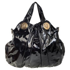 Gucci Black Patent Leather Large Hysteria Hobo
