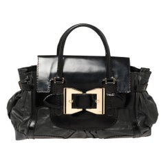 Gucci Black Leather Large Dialux Queen Tote
