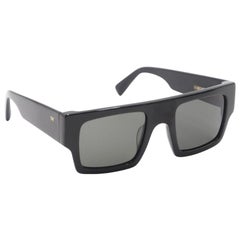 Black Grey Gradient Mesh Square Acetate 68-BL-GRG Sunglasses