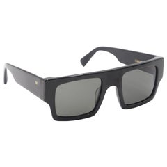 Occhiali da sole quadrati in acetato a rete grigio nero 68-BL-GRG