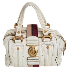 Gucci Aviatrix Boston Tasche aus weißem Leder