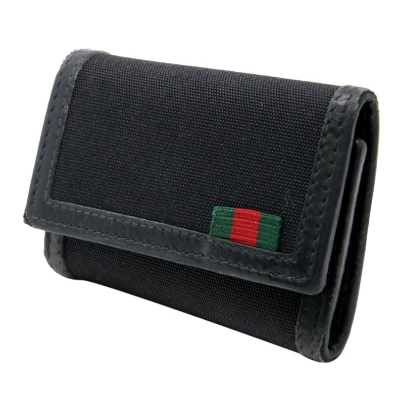 Gucci Signature Web Leather Nylon Six Ring Key Holder GG-1118P-0013 For  Sale at 1stDibs