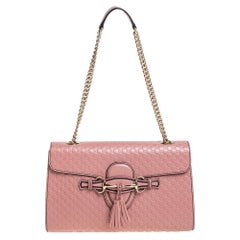 Gucci Pink Microguccissima Leather Medium Emily Chain Shoulder Bag