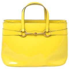 Gucci Yellow Patent Leather Medium Bright Bit Tote