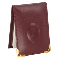 Cartier Burgunderrote bemalte, doppelte C-geprägte Portemonnaie CR-W0930P-0408