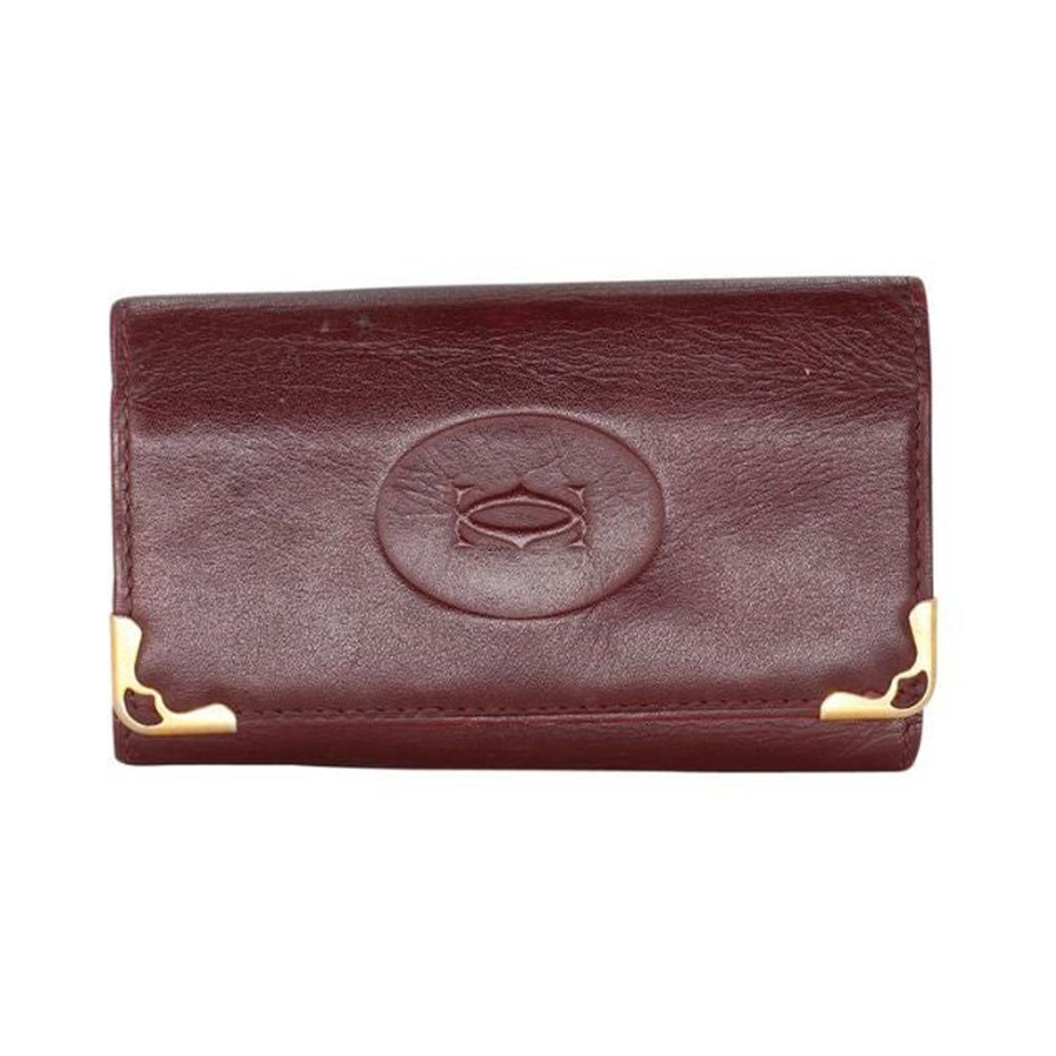Cartier Leather Embossed Logo Wallet CR-1217P-0002 For Sale at 1stDibs