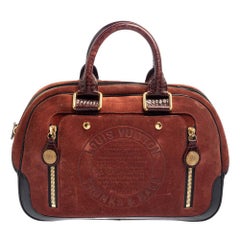 Louis Vuitton Havane Suede Limited Edition Stamped Trunk GM Bag