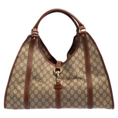 Gucci Beige/Brown GG Supreme Canvas and Leather Large Joy Tote