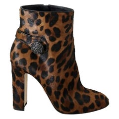 Dolce & Gabbana caviglia vally
stivali in pelo di vitello leopardato