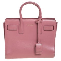 Saint Laurent Pink Leather Nano Classic Sac De Jour Tote