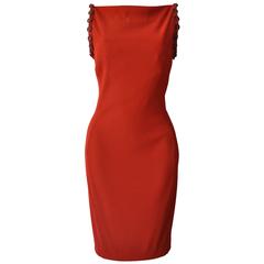 Iconic Gianni Versace Couture Red Siren Bodycon Dress