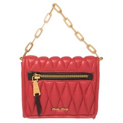 Miu Miu Multicolor Diamond Quilted Leather Flap Crossbody Bag