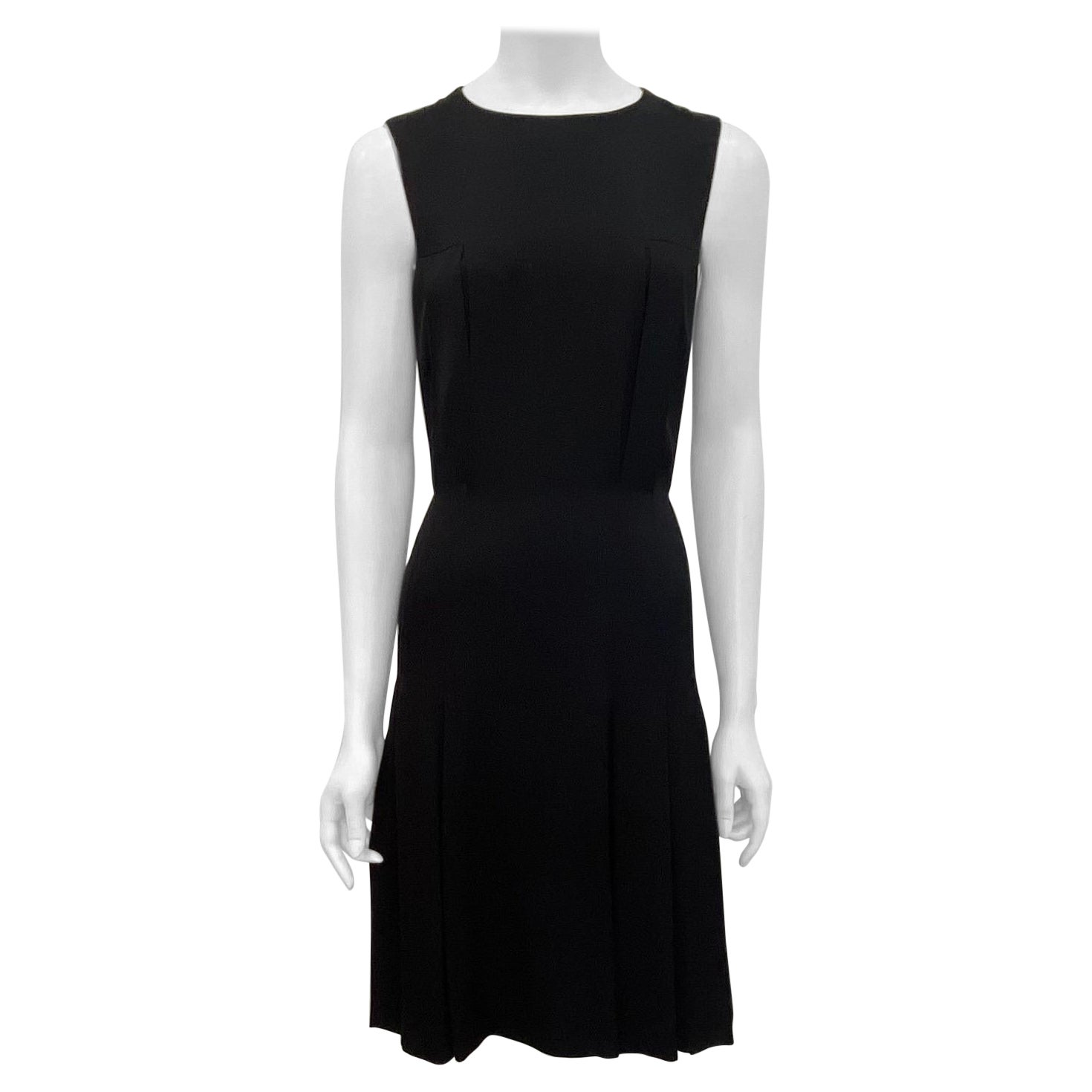 Chanel Black Silk Sleeveless Dress - 36 - Circa 01A For Sale