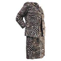 1960 Arthur Stevens Zebra Stenciled Lapin Mod Dress and Jacket Ensemble