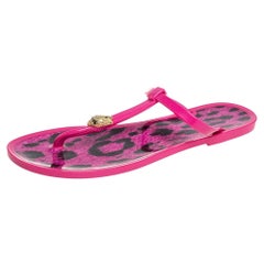 Roberto Cavalli Pink Jelly Thong Flats Size 40
