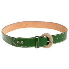 D&G Green Patent Leather Belt 80CM