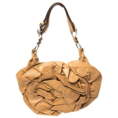 Yves Saint Laurent Tan Leather Nadja Rose Petal Hobo