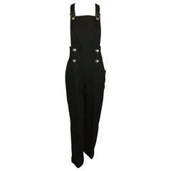 S/S 1994 Gianni Versace Gray Wool & Cashmere Overalls Jumpsuit