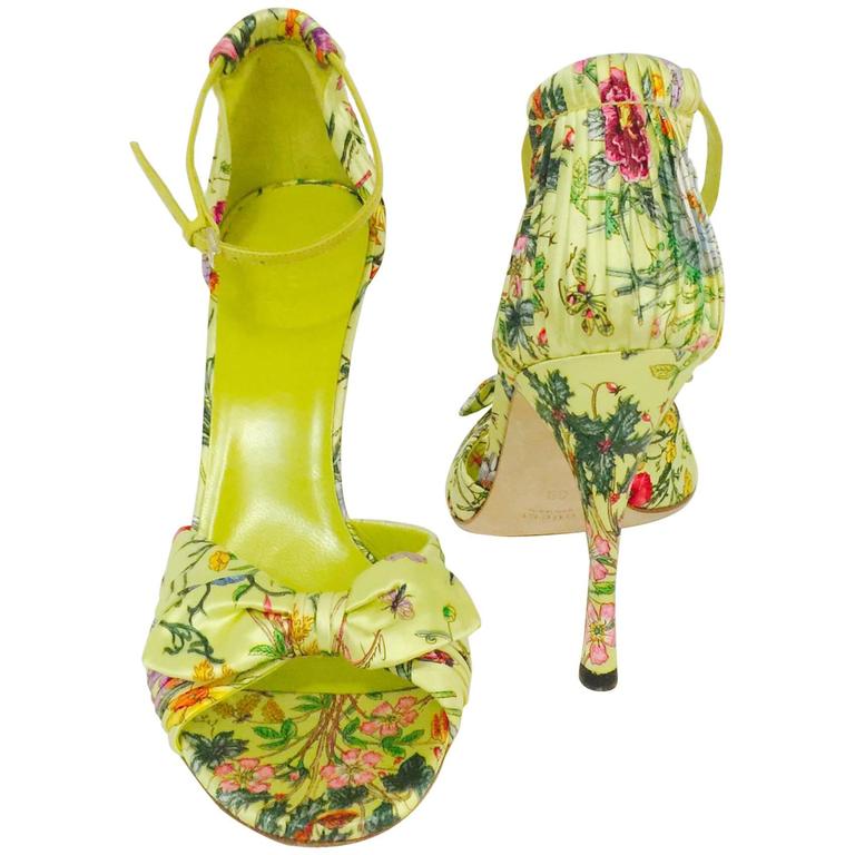 floral green heels