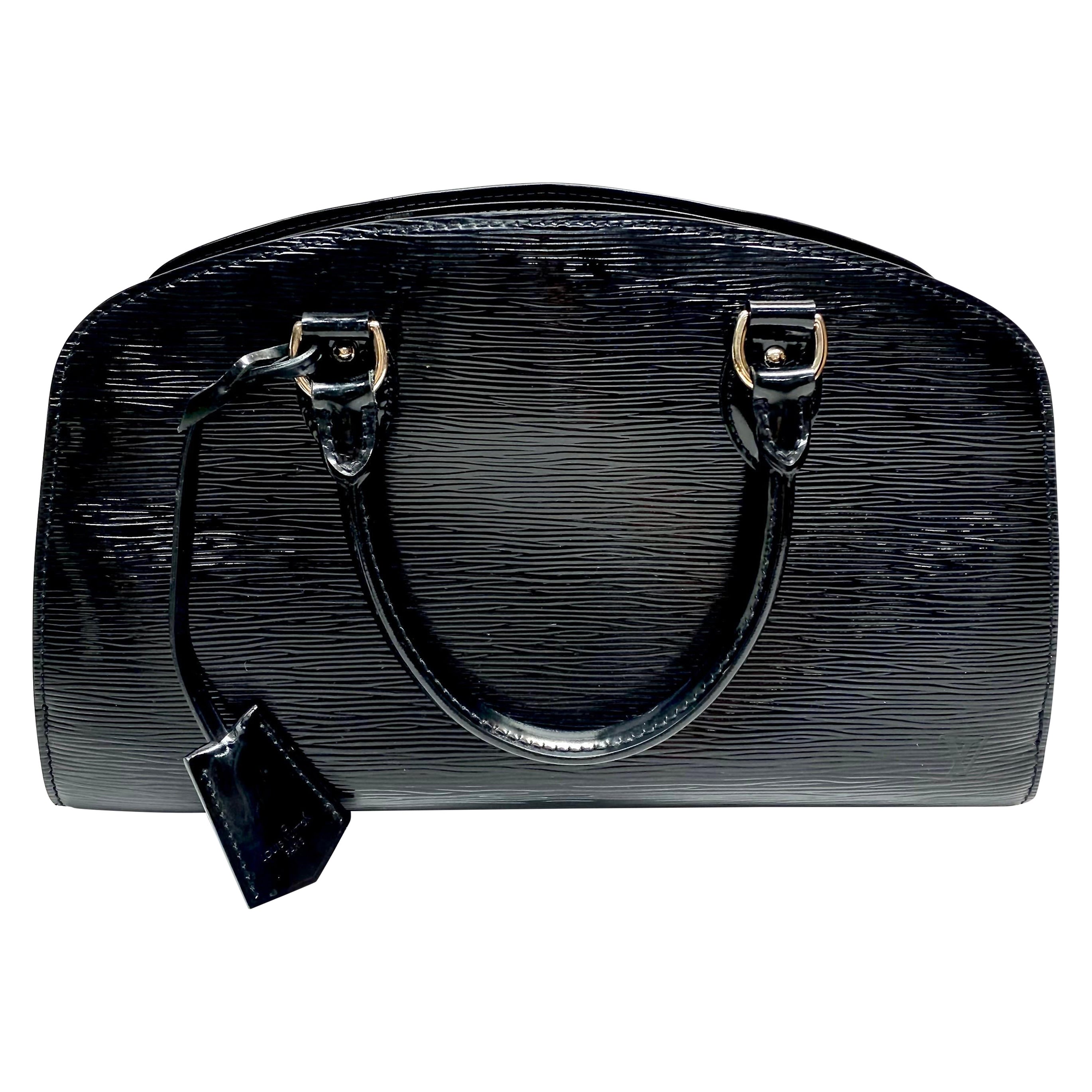 Louis Vuitton Black Epi Patent Jasmine Handbag For Sale