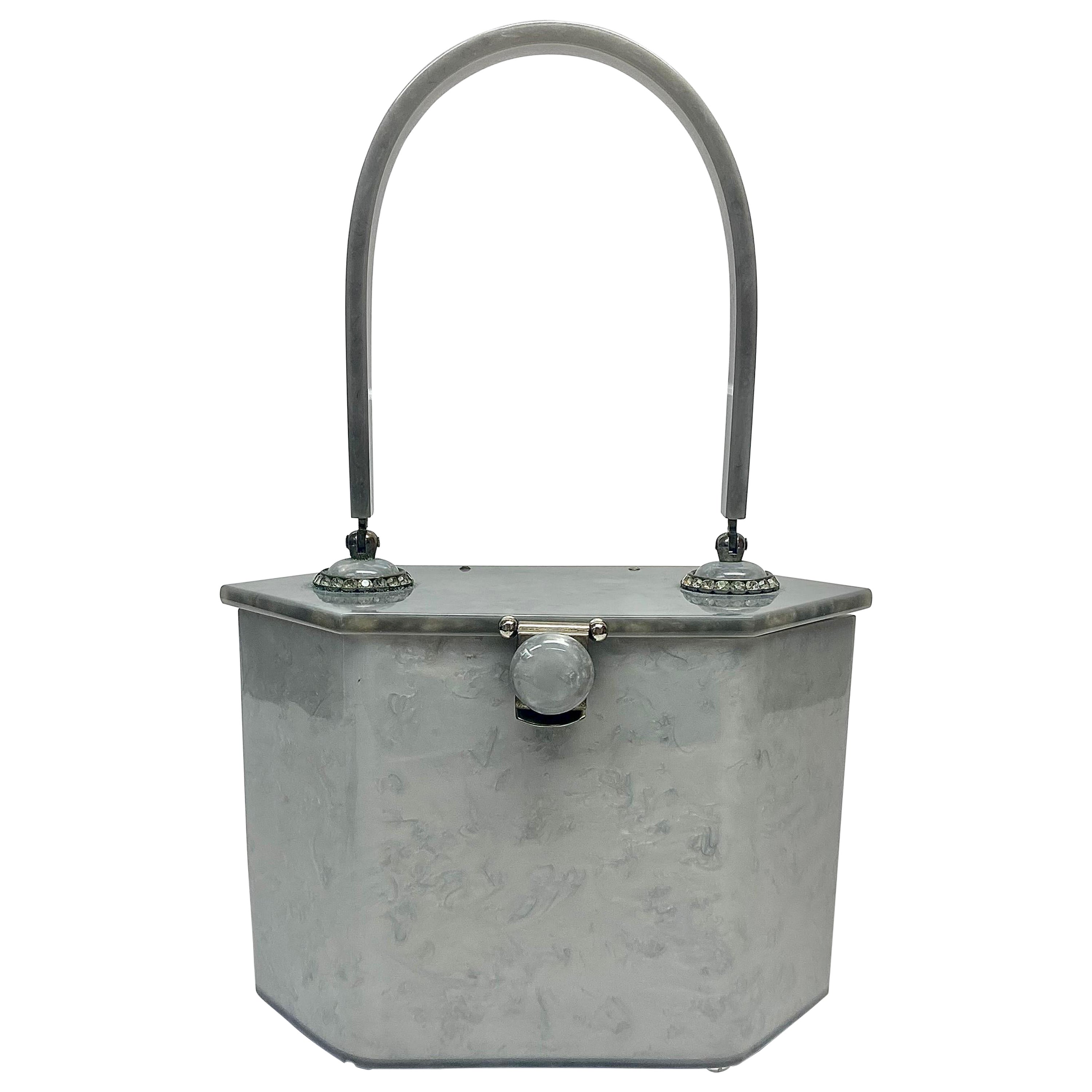 Rialto NY Grey Lucite Vintage Handbag For Sale