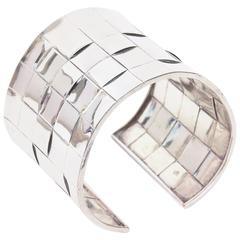 Sterling Silver Basket Weave Cuff Bracelet 2
