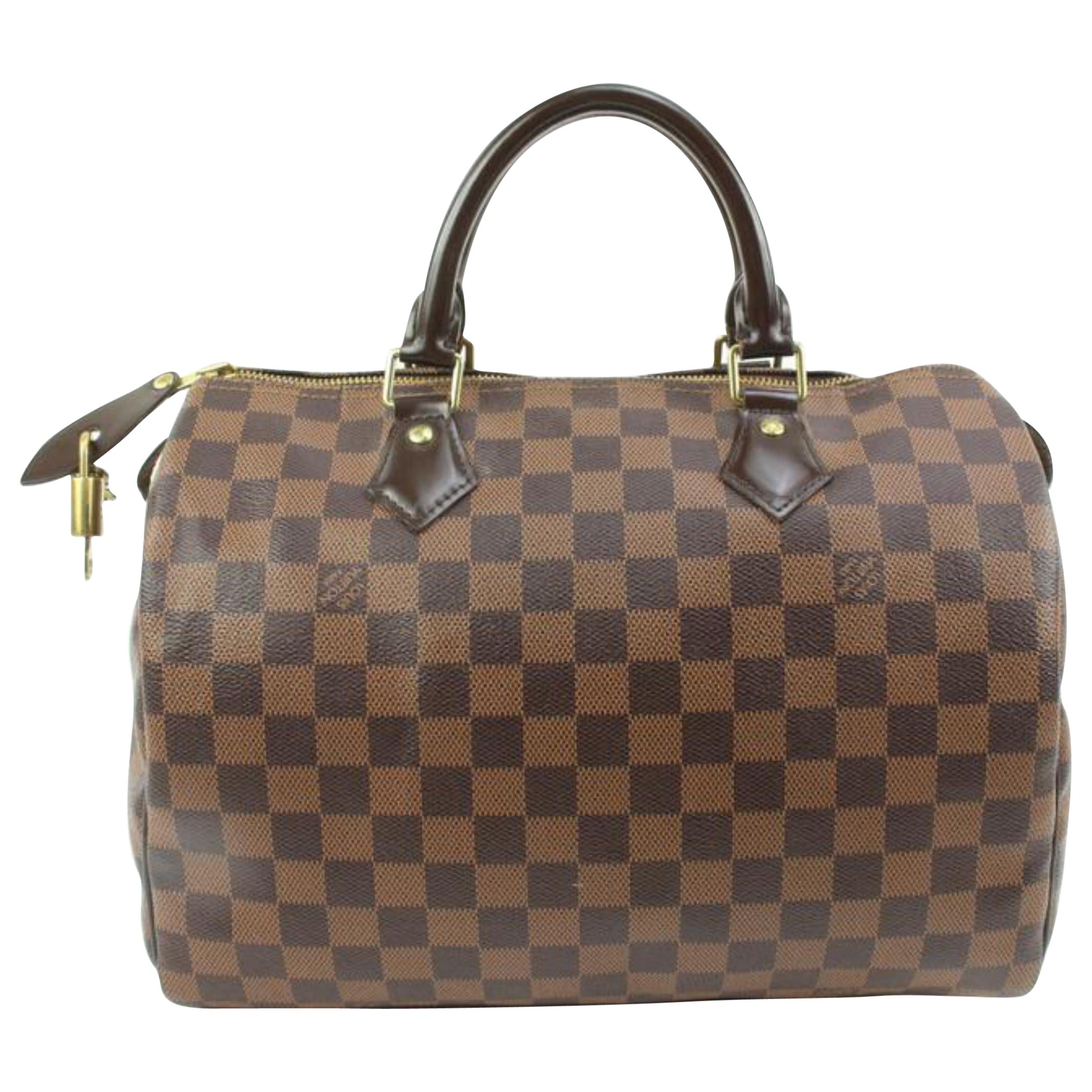 Louis Vuitton Damier Ebene Speedy 30 Boston Bag MM 93lk33s For Sale