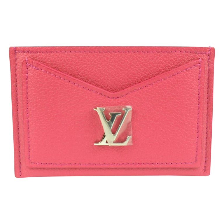 Louis Vuitton Dark Hot Pink Leather Lockme Card Holder Wallet Case 52lk32s  at 1stDibs  hot pink card holder, louis vuitton men's wallet card holder,  authentic louis vuitton wallet