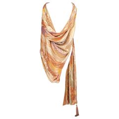 Emanuel Ungaro Haute Couture Reversible Gold Lame Shawl 6