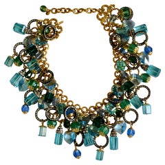 Francoise Montague Unique Vintage Glass Charm necklace .