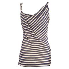 Vivienne Westwood Anglomania Navy Grey & White Sheer Draped Top Never Worn 7