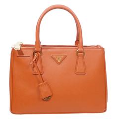 Prada Orange Saffiano Leather Tote