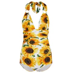 Dolce & Gabbana Multicolored one-piece swimsuit with sunflower
patterns