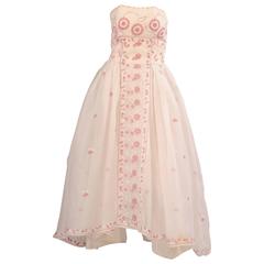 Belleville et Cie Embroidered Strapless Ballgown, ex Museum Collection
