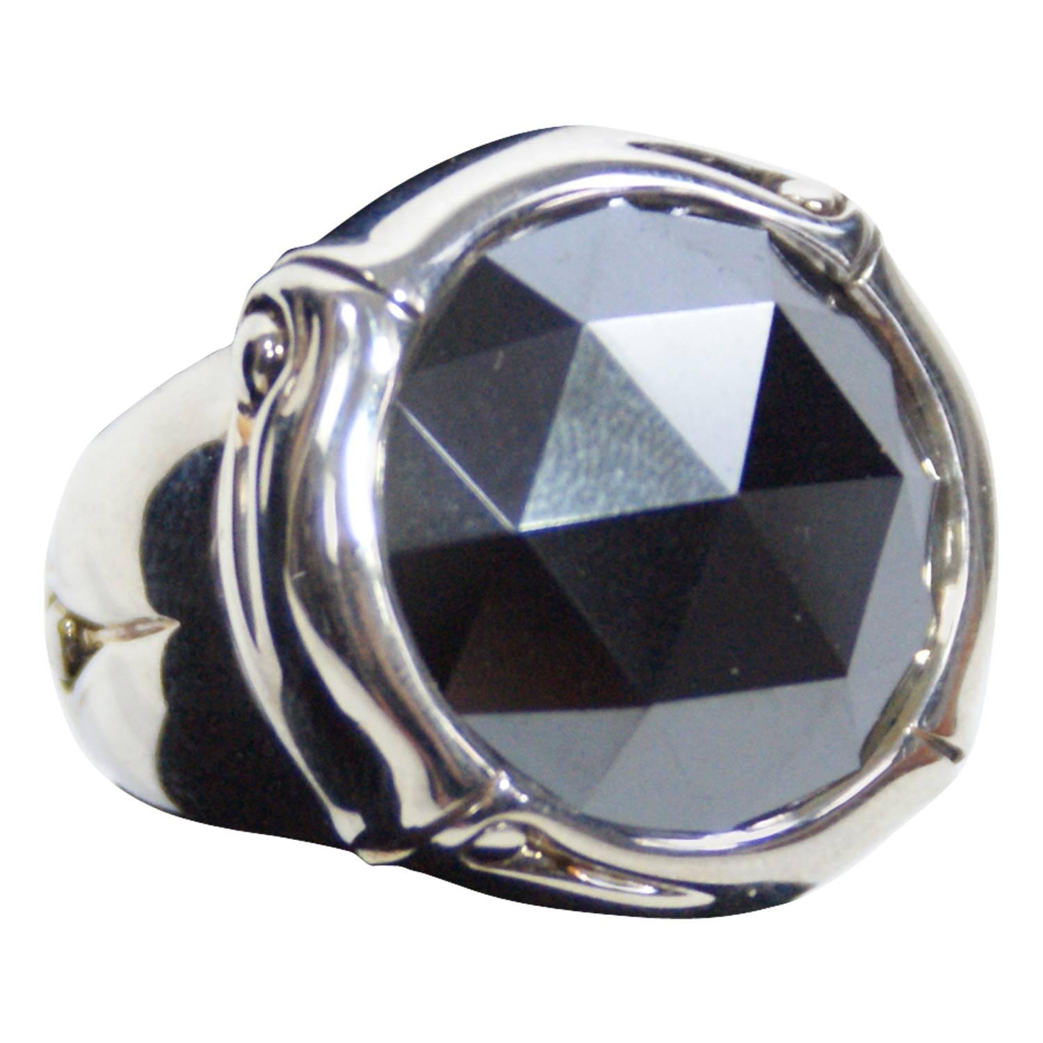 John Hardy Sterling Hematite Ring  For Sale