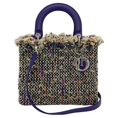 Christian Dior Lady Dior Tasche aus gewebtem Tweed mit Kristall