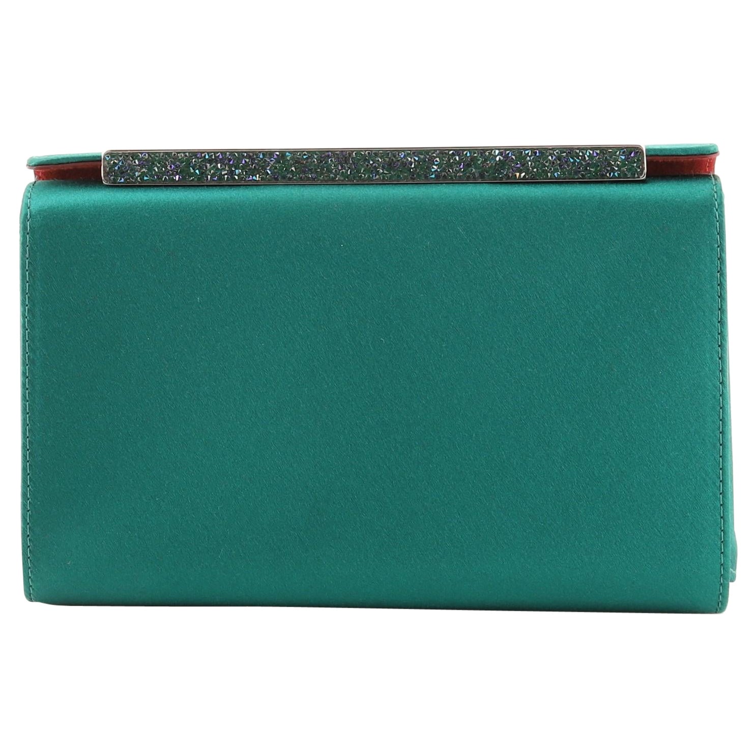 Christian Louboutin Vanite Clutch Satin with Crystals Mini