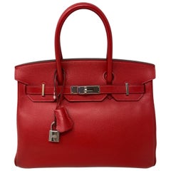 Hermes Birkin 30 Red Bag 
