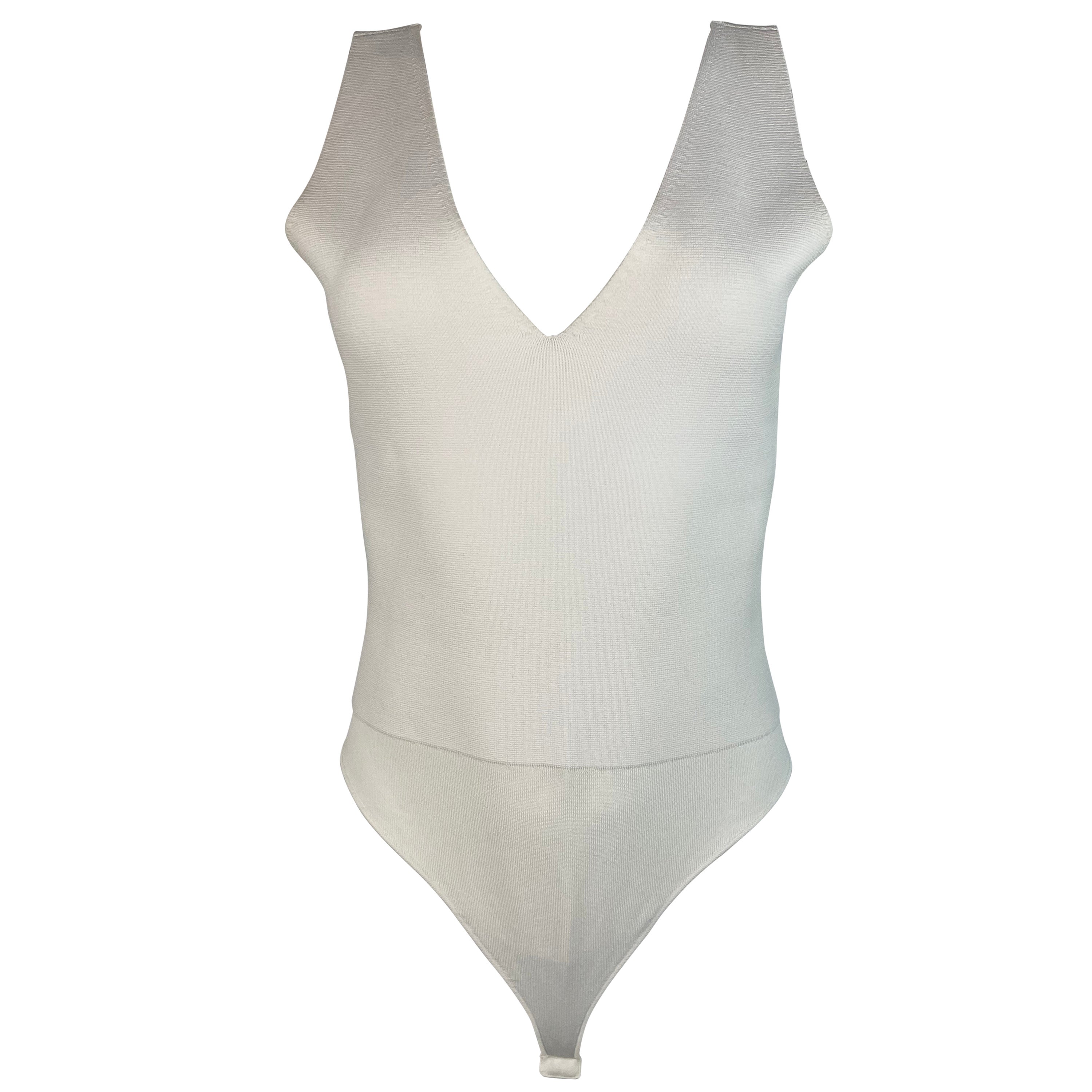 A.L.C. White One Piece Top Bodysuit, Size Large