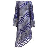 Abito trasparente con perline blu anni '80
