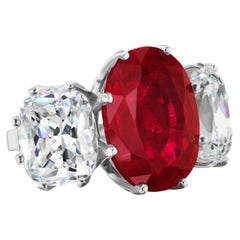 Antique Style Faux Pigeon Blood Ruby Cushion Cut CZ Sterling Ring
