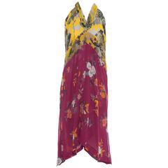 Dries Van Noten Floral Silk Chiffon Halter Dress, Spring - Summer 2008